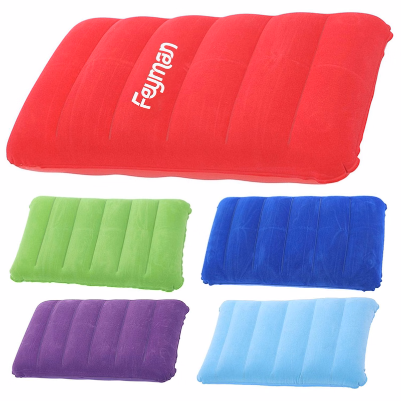 Square Travel PVC Flocking Inflatable Pillow