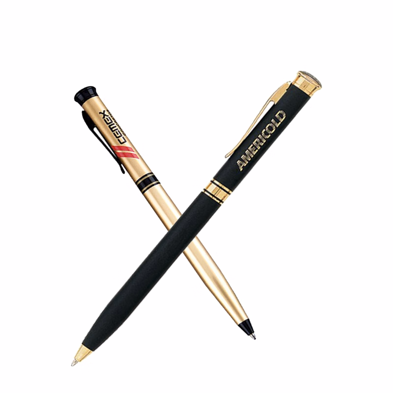 Luxury Round Trim Twist Action Metal Ballpoint Pen