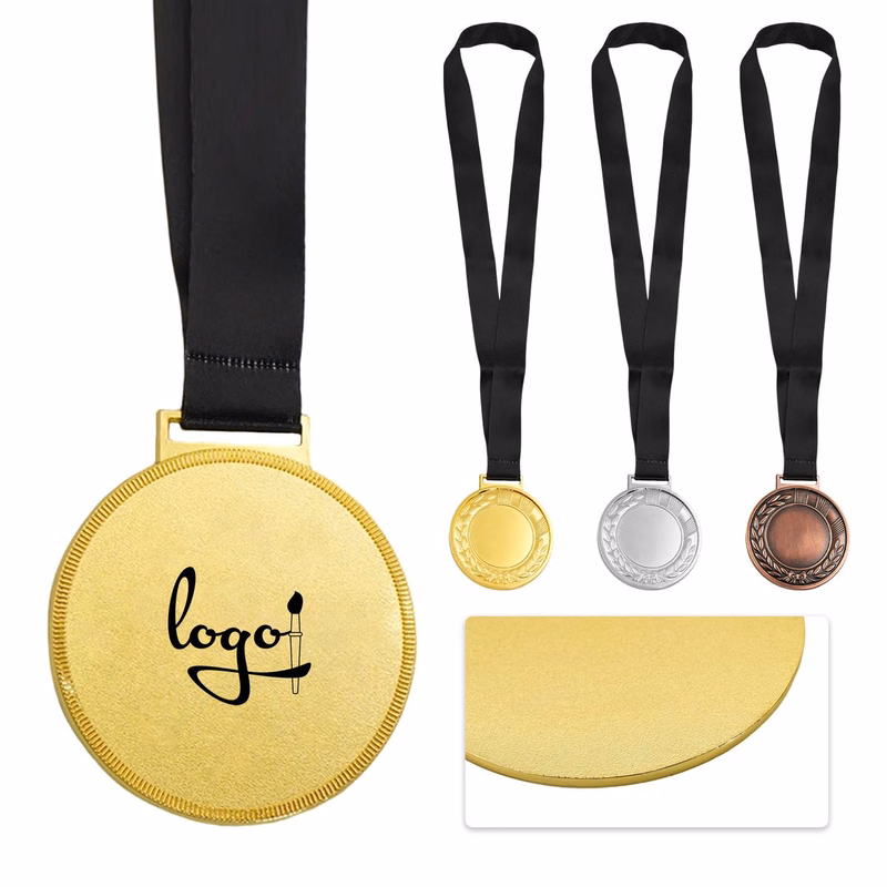 Custom 2" Sports Gold Medal with Ribbon