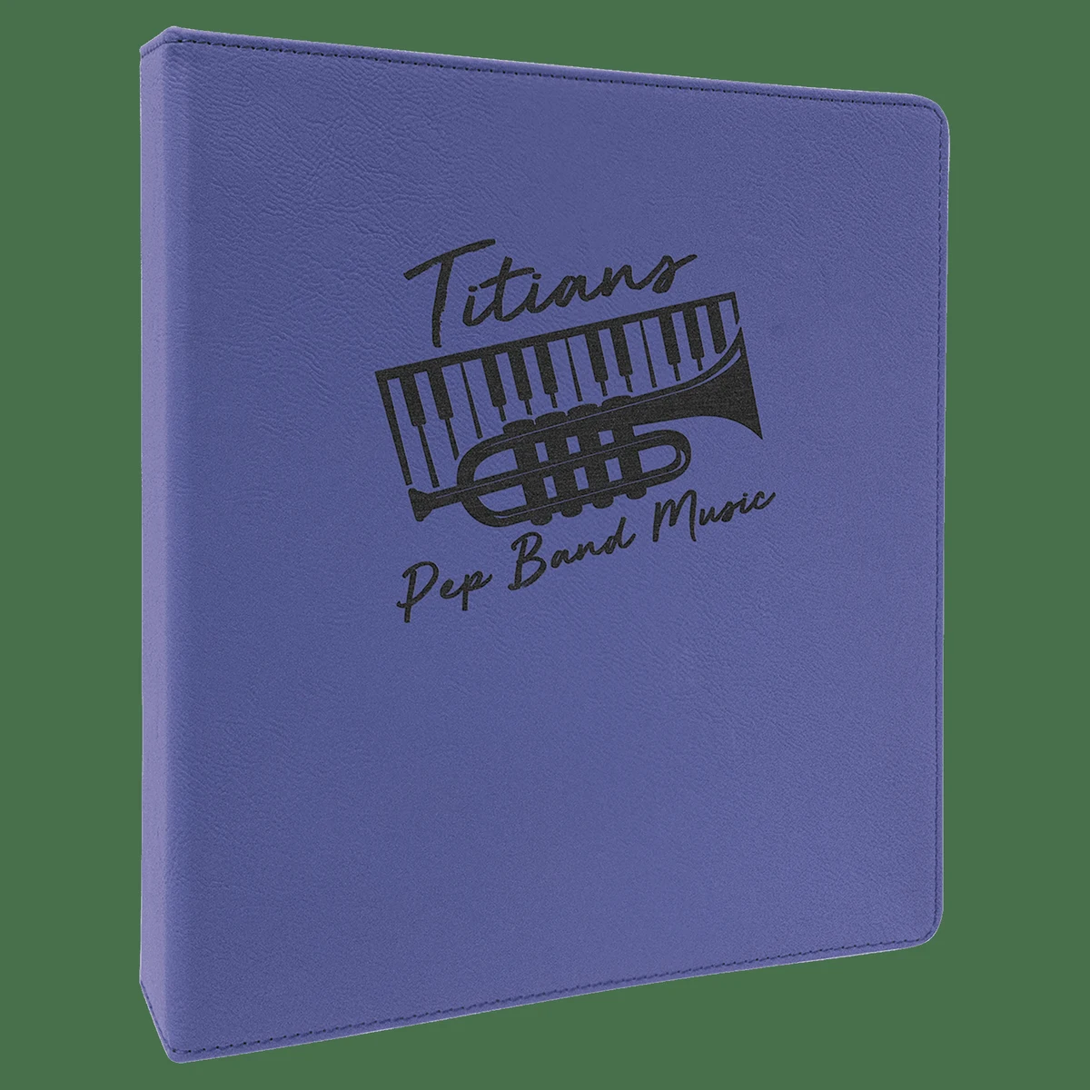 10 1/2" x 11 1/2" Purple/Black Leatherette 3 Ring Binder with 1" Slant D Rings 1