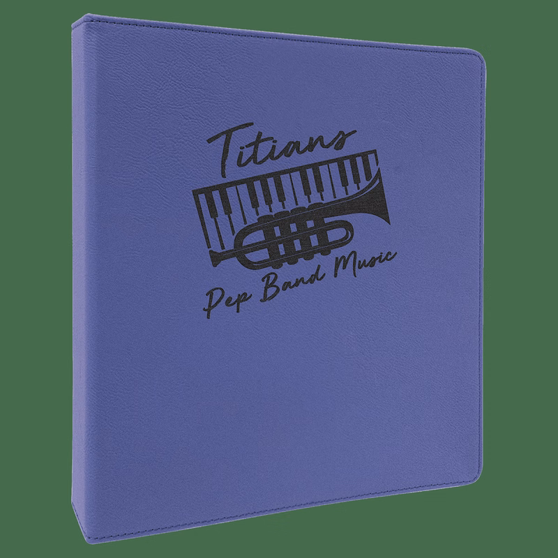 10 1/2" x 11 1/2" Purple/Black Leatherette 3 Ring Binder with 1" Slant D Rings