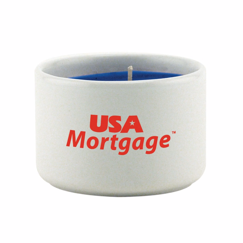 2oz White Ceramic Candle