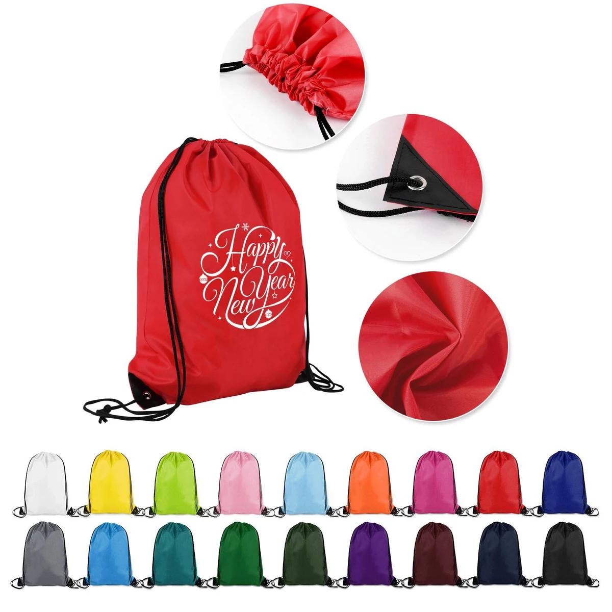 210D Polyester Drawstring Backpack(13 1/2" x 16 1/2") 1