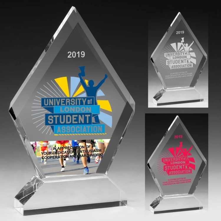 Multi-Faceted Acrylic Award - 6" x 7 1/2"- 4 Color Process 1