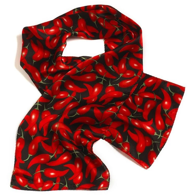 Large Pepper Ladies Silk Scarf - 8"x45" 1