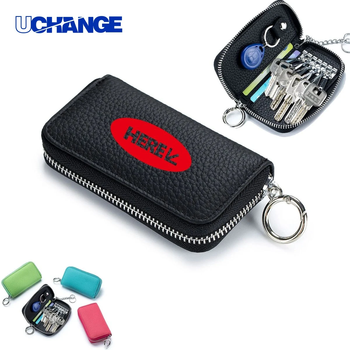 Genuine Leather Key Holder with Card Slots 1