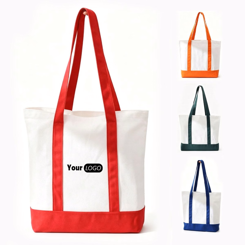 Spliced Poly Cotton Blank Canvas Hand Bag