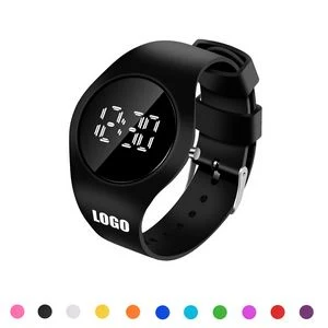 Round Sports Watch With White Digital Dial And Detachable Band 1