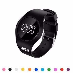 Round Sports Watch With White Digital Dial And Detachable Band