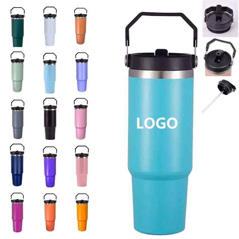 30 oz IceFlow Stainless Steel Tumbler with Straw Drinkware