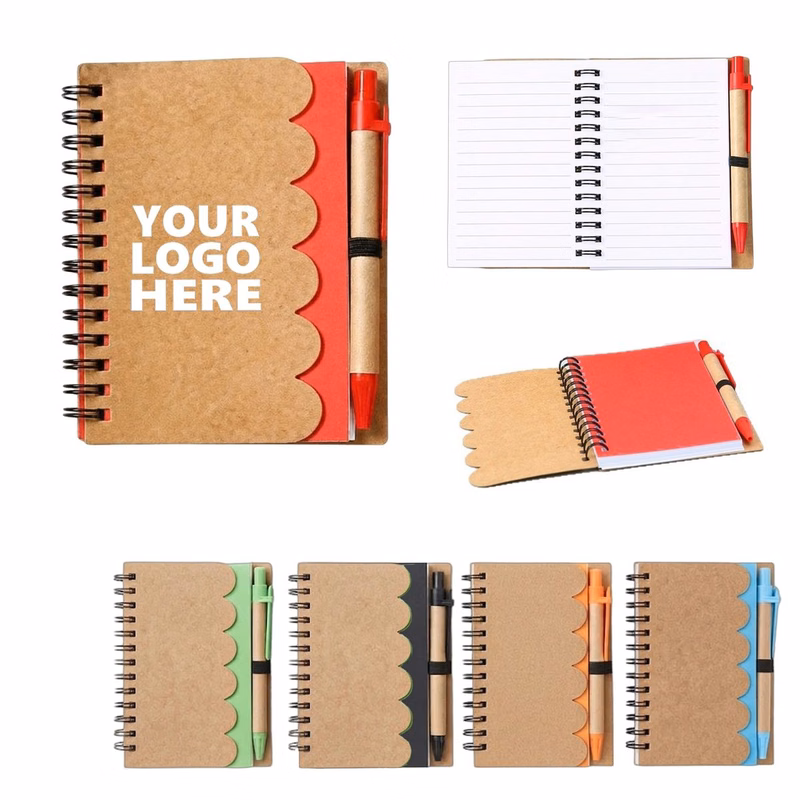 Wave Design Tearaway Paper Journal Book With Pen
