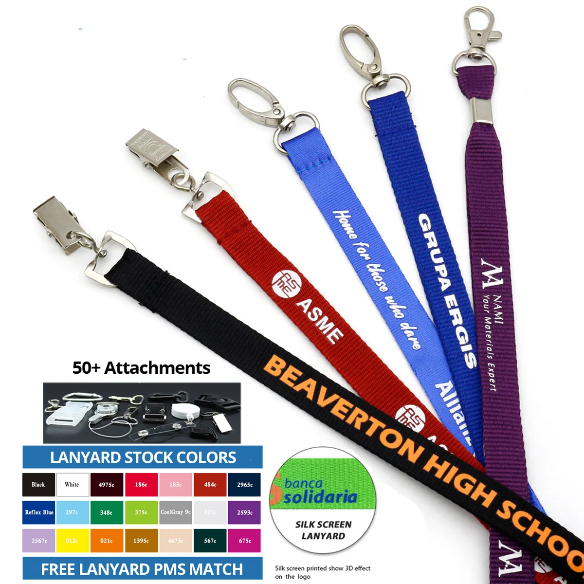 Custom 1/2" Polyester Lanyard - Silk Screen 1