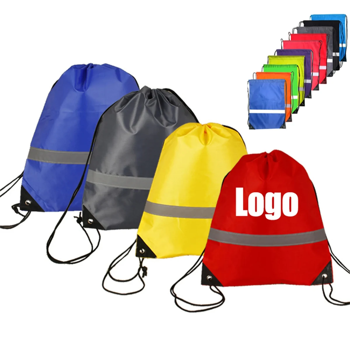 Reflective Drawstring Backpack Bag 1
