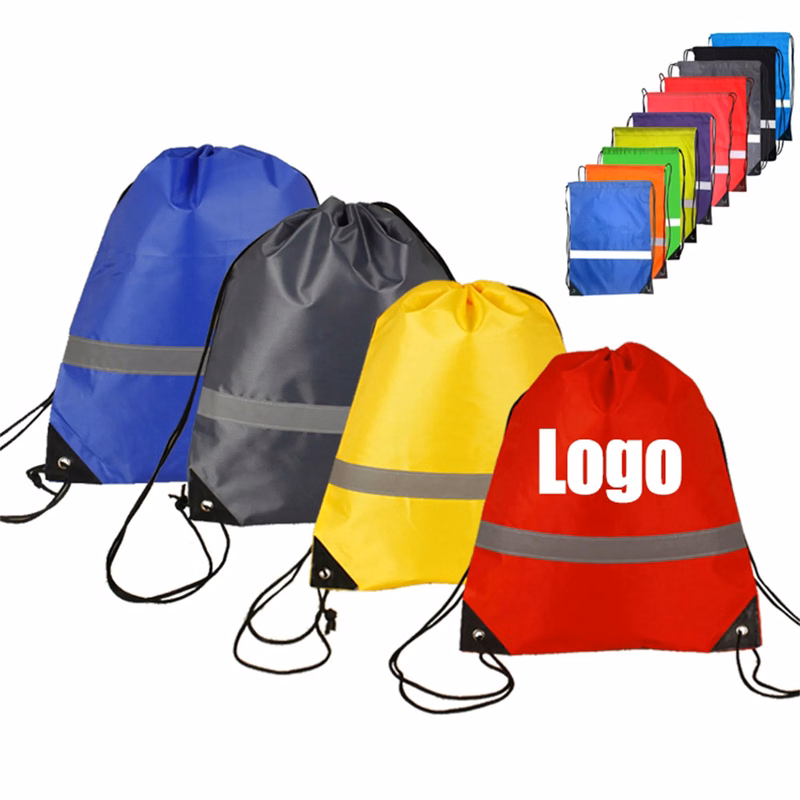Reflective Drawstring Backpack Bag