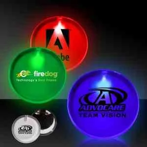 2" Lighted Glow LED Button Pin Badge 1