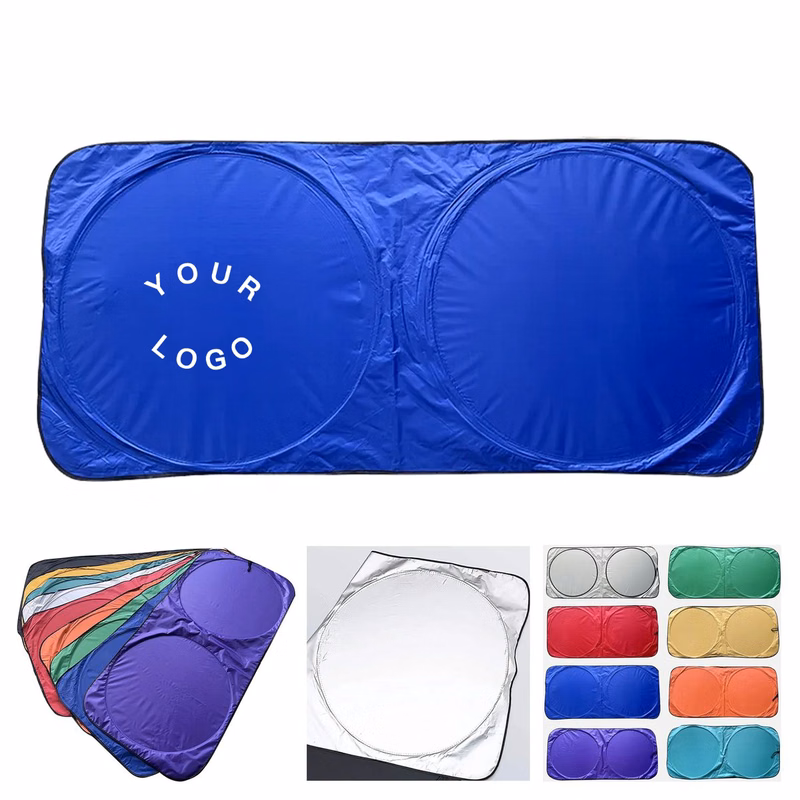 Double Sided Polyester Car Sunshade for Travel Use