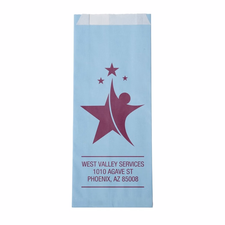 One-color Colored Paper Bag Blue (5" x 12" x 2")