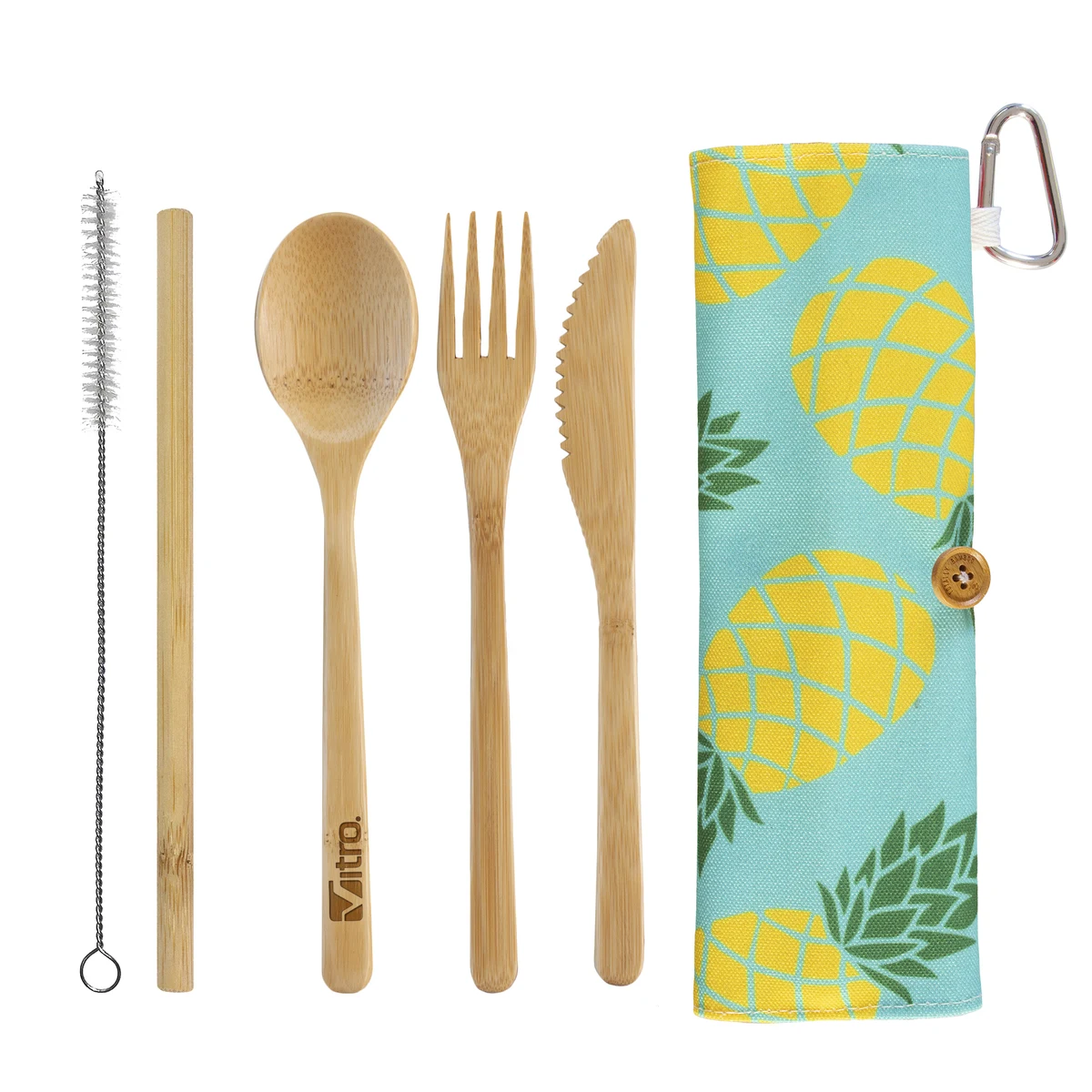 Take-Along Flatware Utensil Roll - Pineapple 1