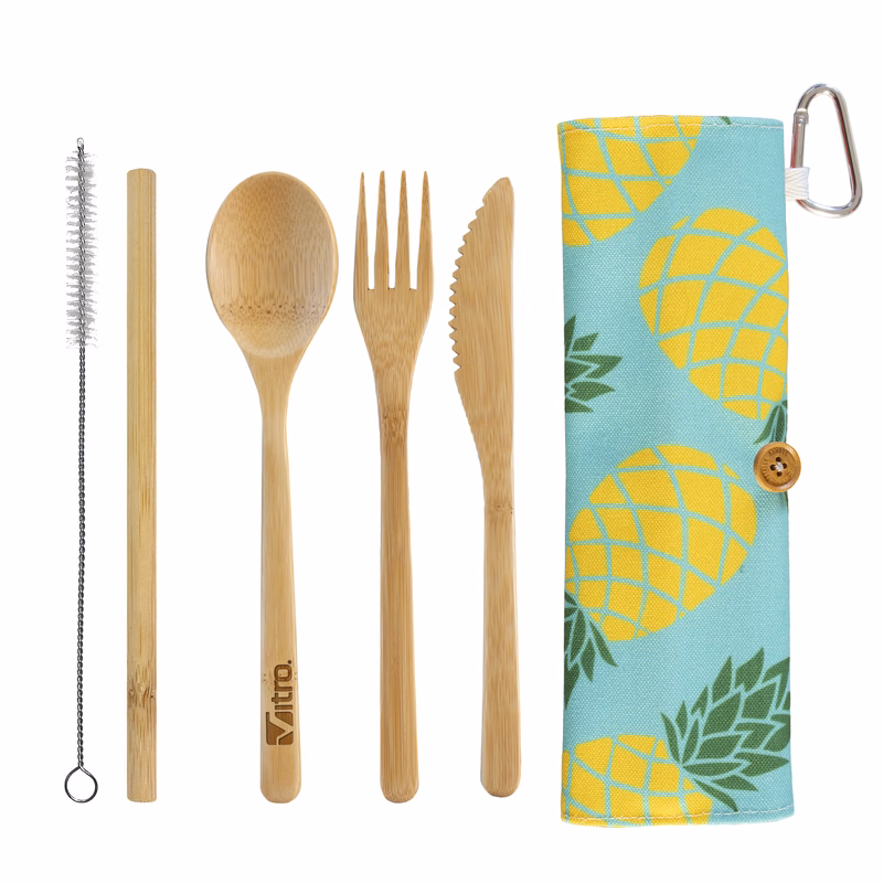 Take-Along Flatware Utensil Roll - Pineapple