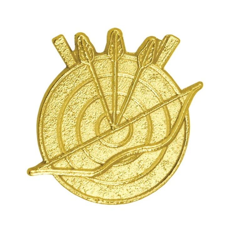 Archery Bright Gold Chenille Lapel Pin 1