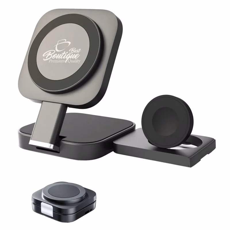 Three in one Foldable Safety Fast Wireless Charging Station