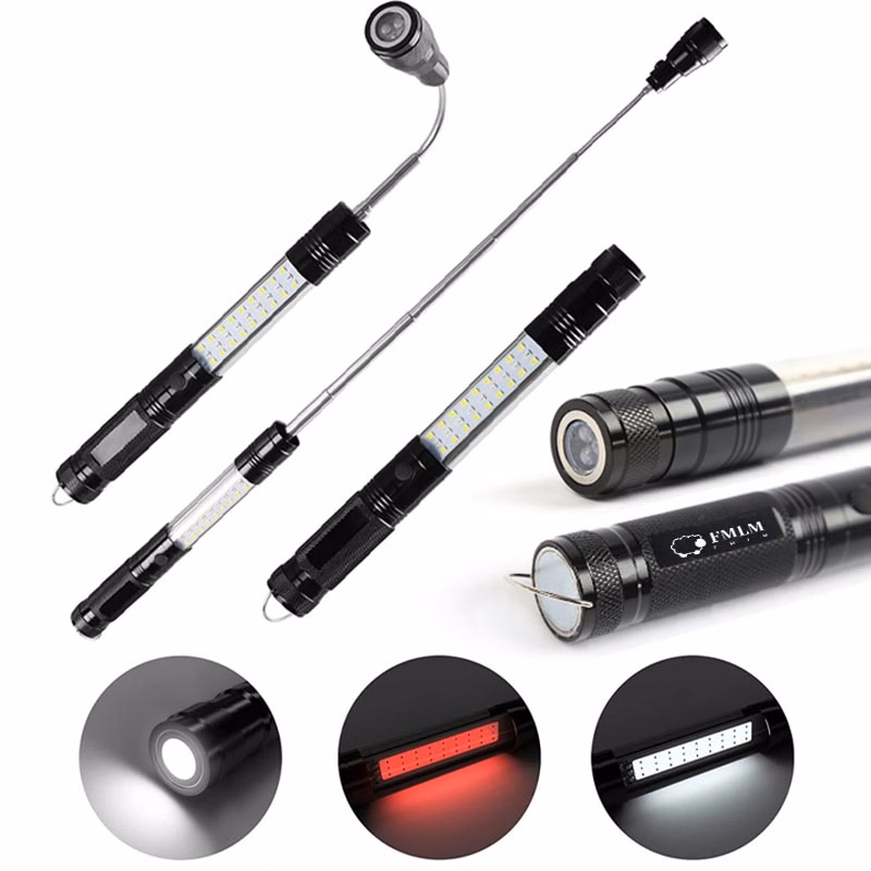 Telescopic Magnetic COB LED Flashlight w/Sidelight