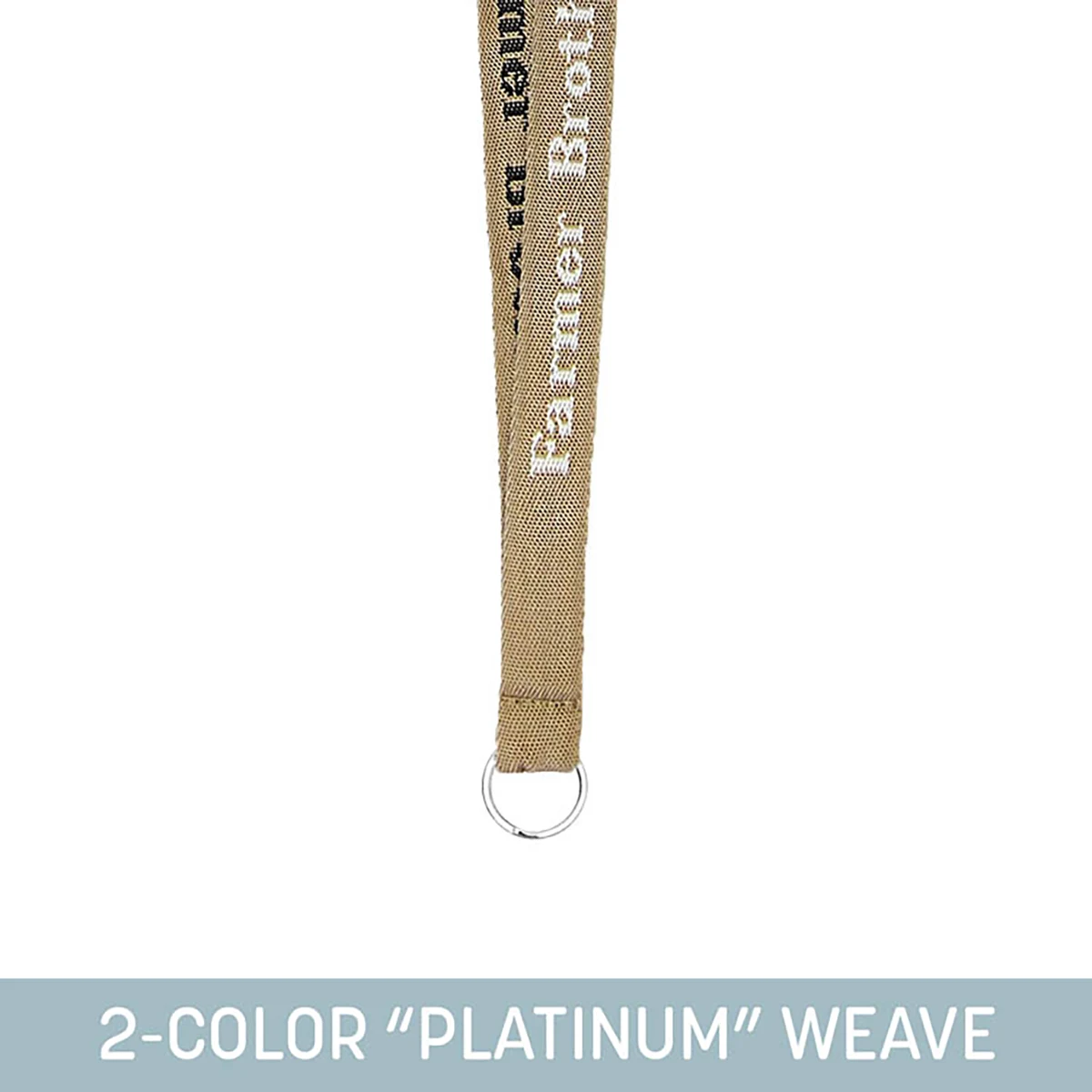 3/4" Woven Lanyard w/ Split Ring - "Platinum" Weave 1