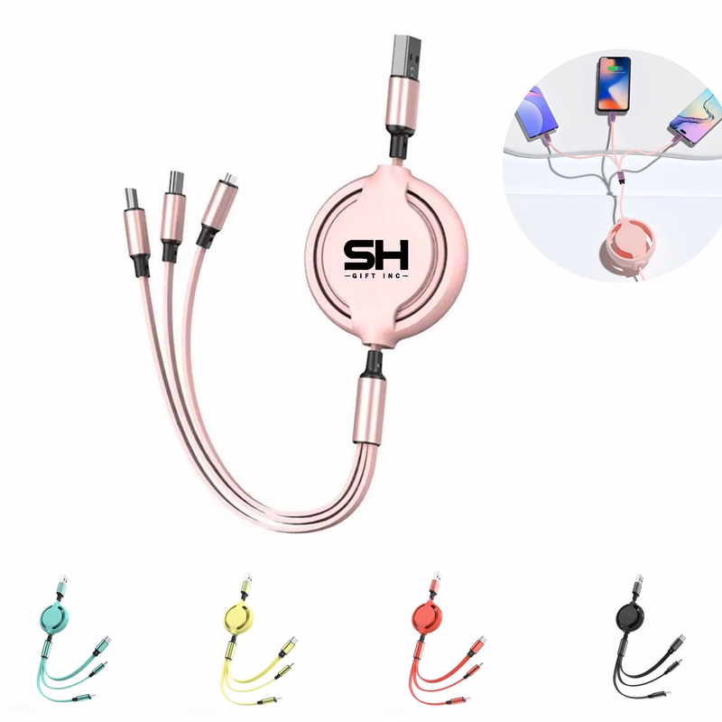 3-in-1 Compact Retractable Charger Cable