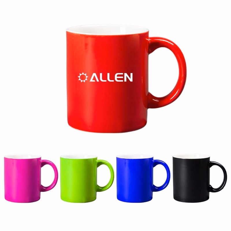 11 Oz. Colored Ceramic Mug With C-Handle