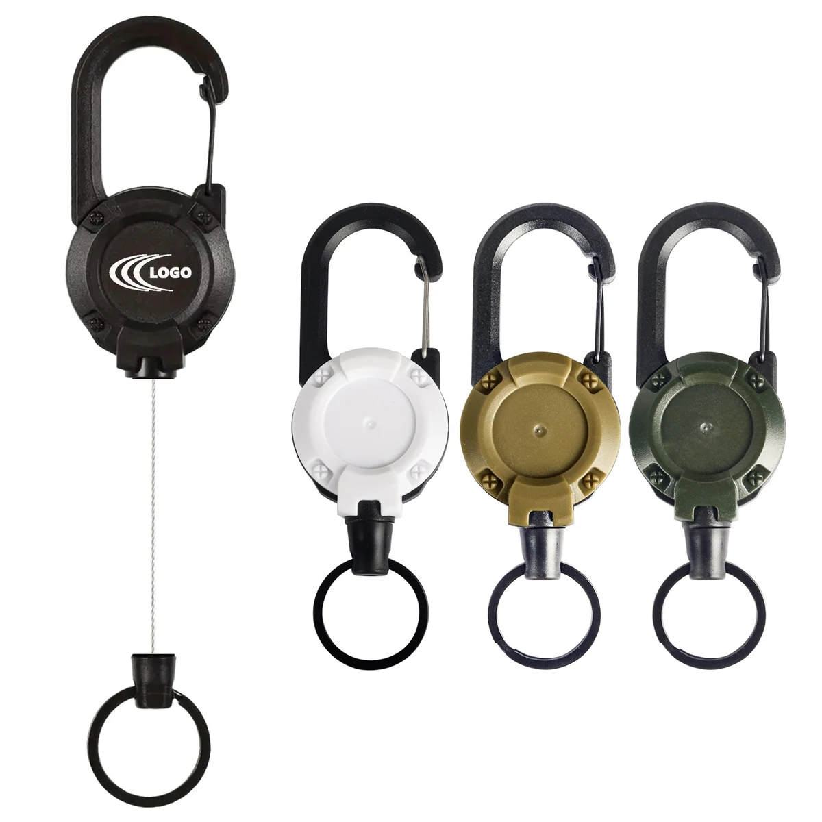 Retractable Carabiner Keychain with Outdoor Clip 1