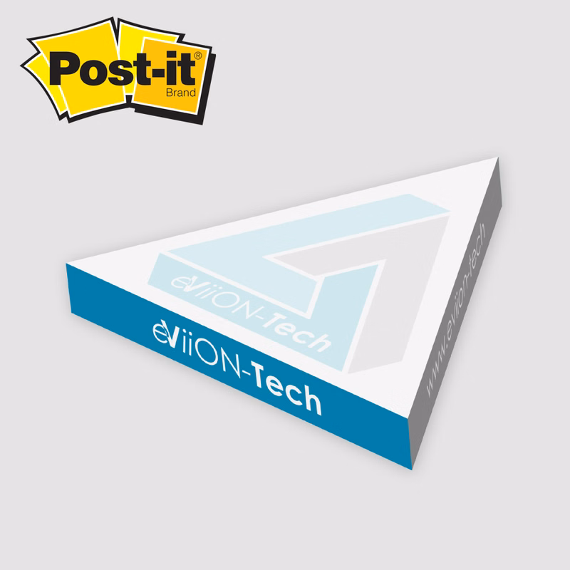 Post-it® Custom Printed Notes Cube — Triangle Slim Cube - 3-3/4" x 3-3/4" x 1/2"