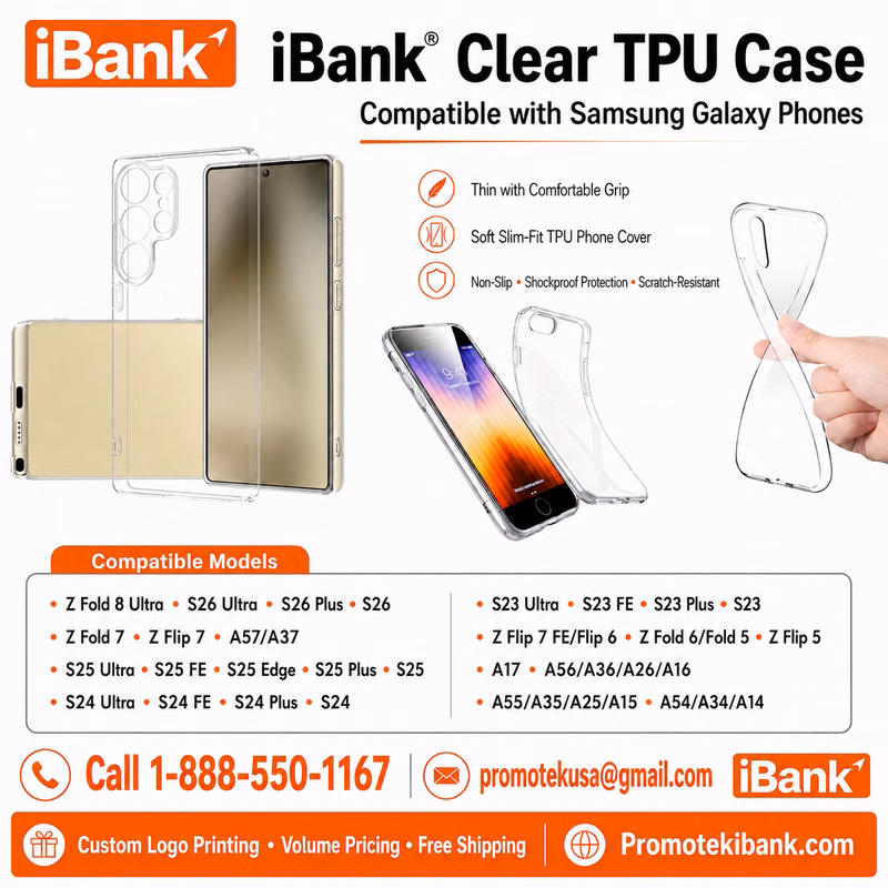 iBank® TPU Clear Case compatible with Samsung Galaxy phones