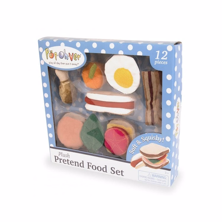 Breakfast & Lunch Plush Food Sets - 12 Pieces