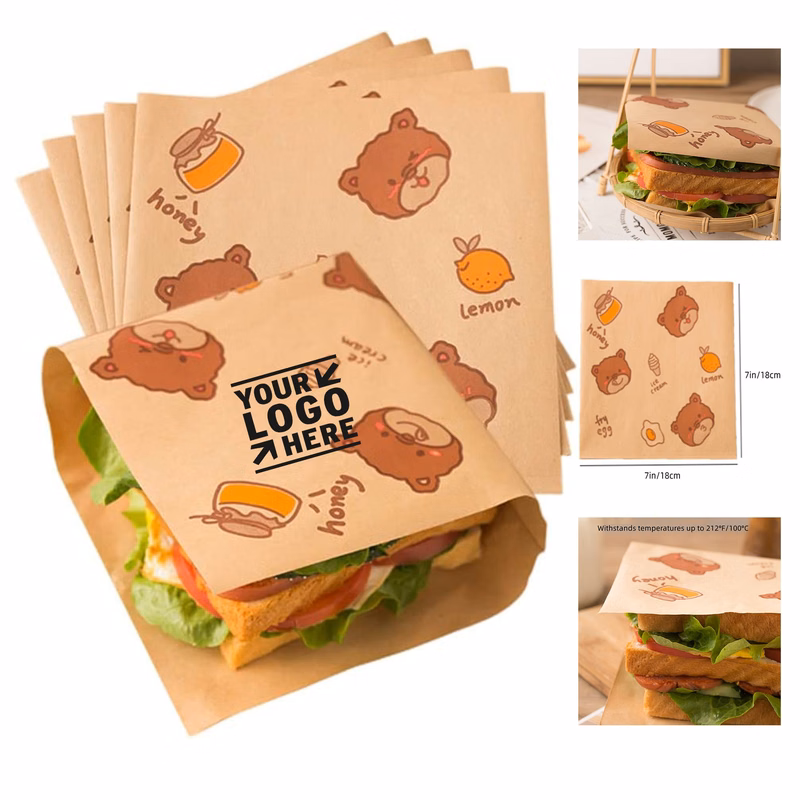 7 x 7 Inches Flat Kraft Wrap Sheet Bag