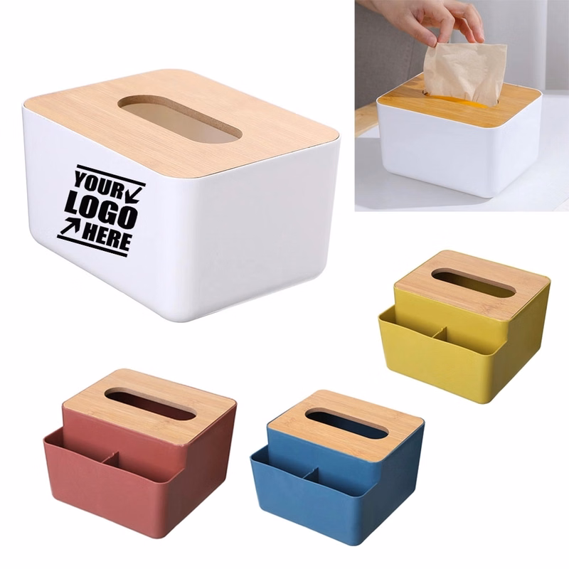 Tissue Box With Wooden Lid