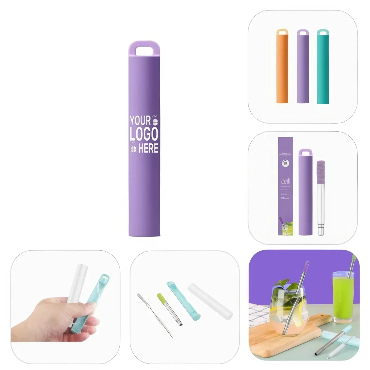304 Stainless Steel Telescopic Straw Silicone Tip 1
