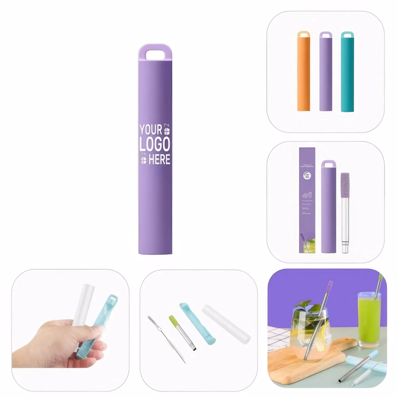 304 Stainless Steel Telescopic Straw Silicone Tip