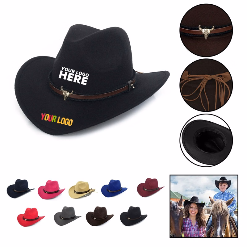 Adjustable Felt Western Cowboy Hat