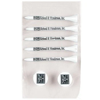 Pro Elite Poly Bag Pack w/ 5 Tiger Golf Tees & 2 Ball Markers 1