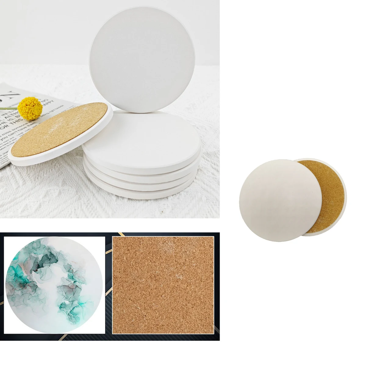 Ceramic Coaster With Cork Padding 1