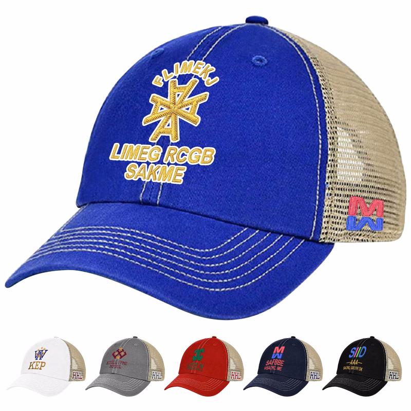 Two-Tone Untructured Trucker Hat with Mesh Back Dad Cap