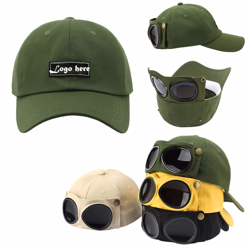 Trendy Pilot Cap With Adjustable Sunglasses