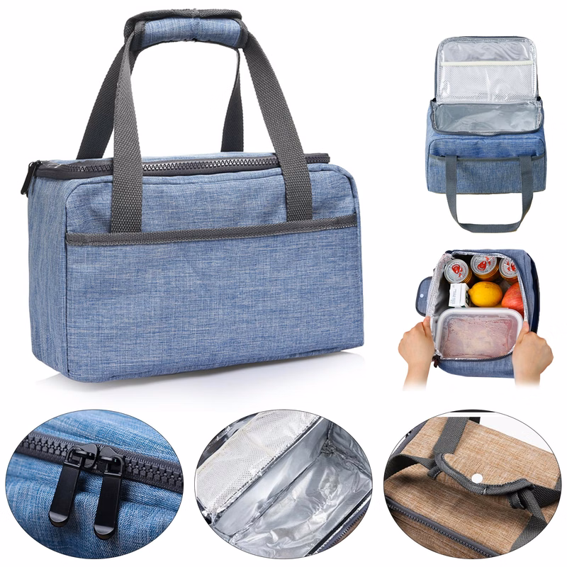 Heathered Nylon Cooler Lunch Bag