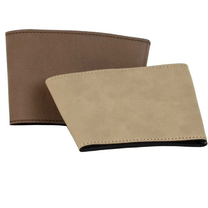 3" Dark Brown Leatherette Short Beverage Holder 1