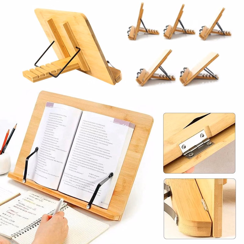 Multifunctional Bamboo Book Stand