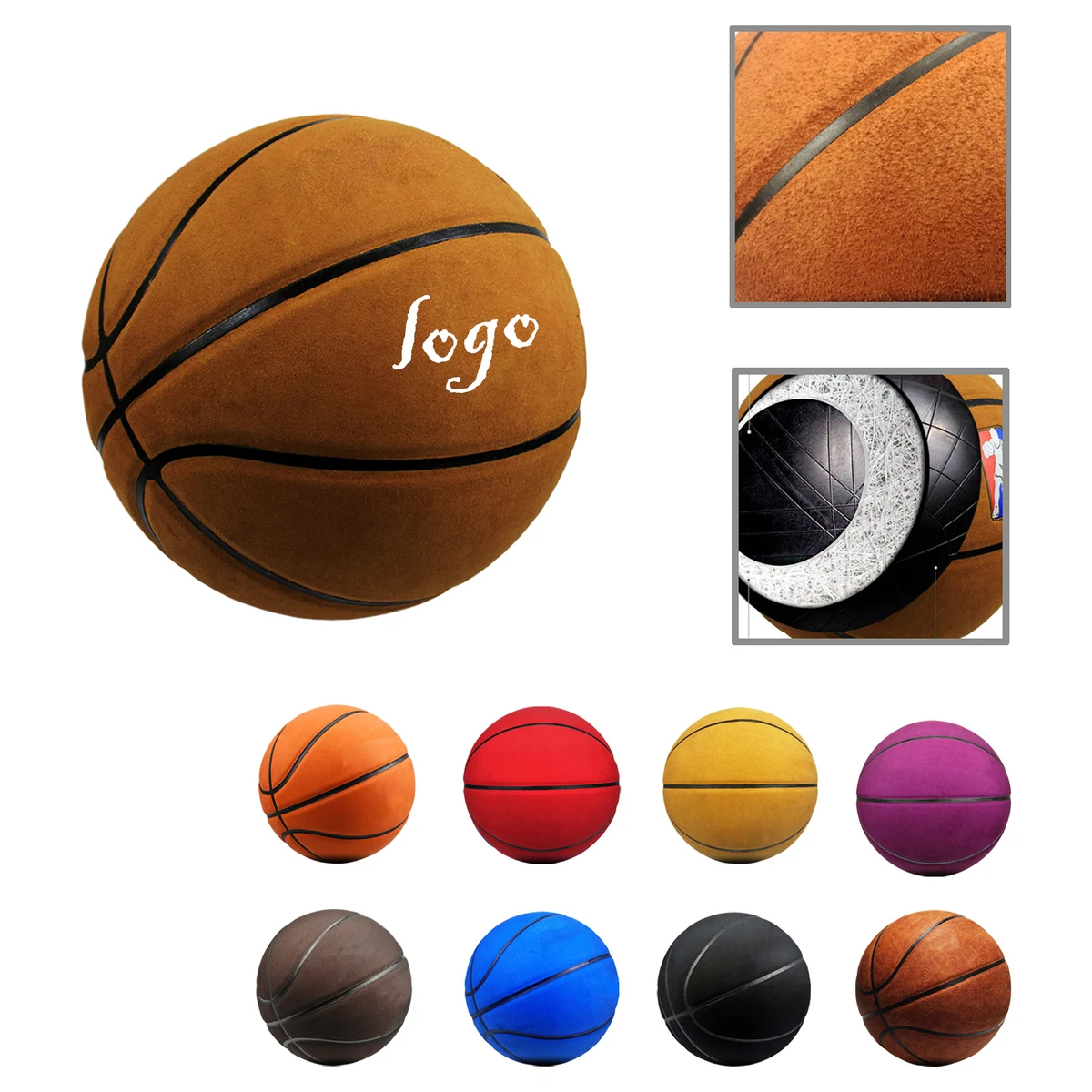 MOQ10 Size 7 Suede Leather Basketball 1