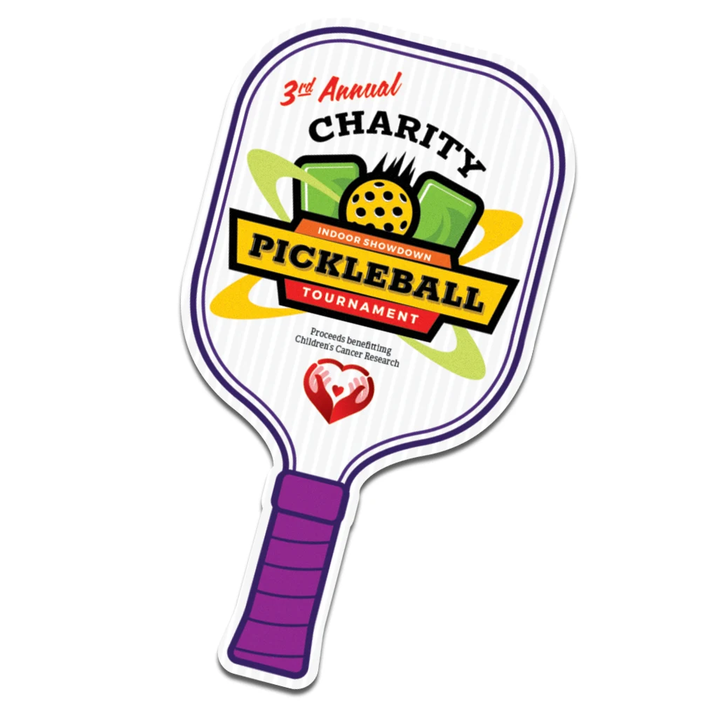Pickleball Paddle Hand Fan, Full Color 1