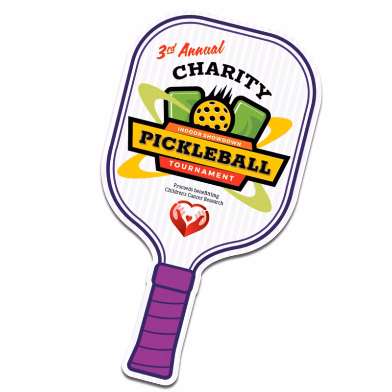 Pickleball Paddle Hand Fan, Full Color