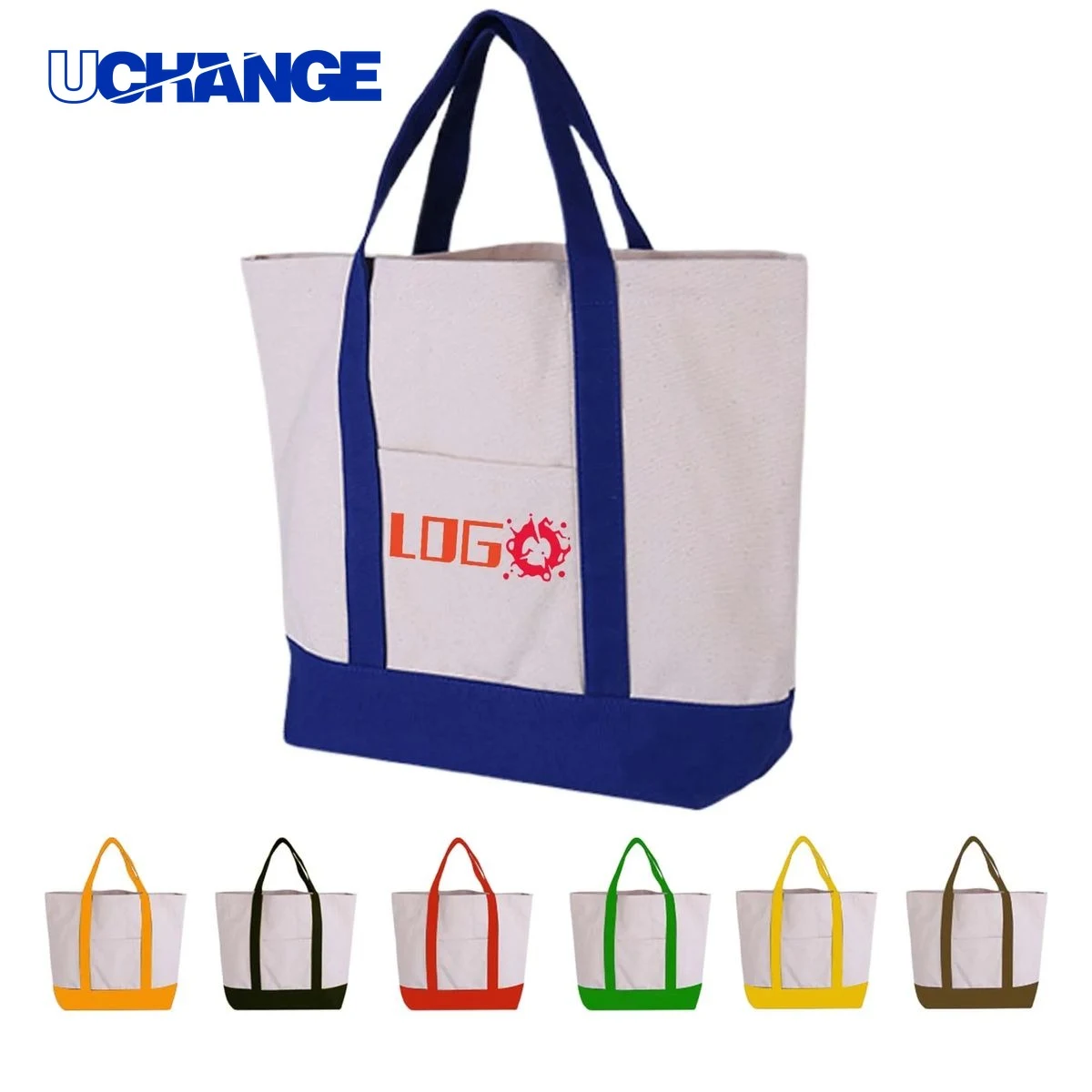 Canvas Grocery Tote Beach Bag, custom tote bag with logo imprint 1