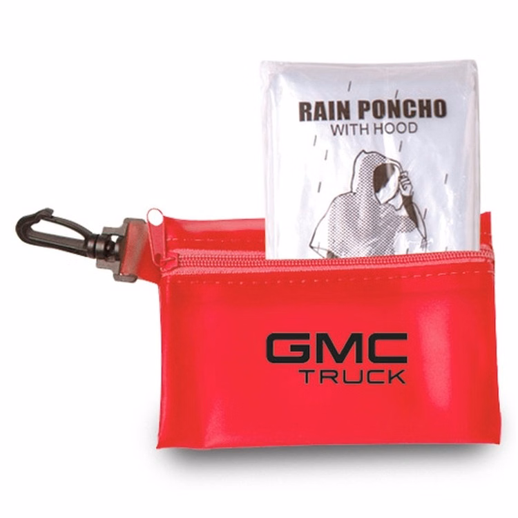 Rain Poncho in Zipper Tote Bag